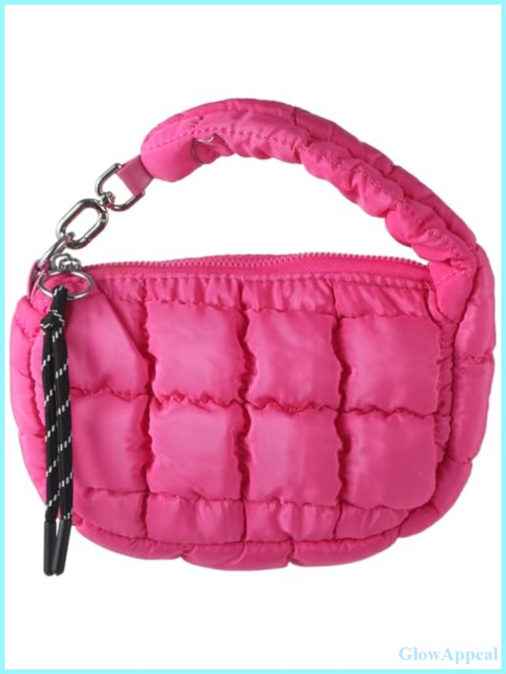 Mini Quilted Wristlet Purse Nylon Puffer Bag Small Chic Handbag